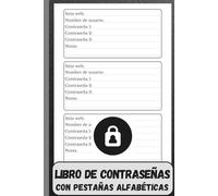 Libro de Contraseñas con Pestañas Alfabéticas: Organiza de forma segura los inicios de sesión, los nombres de usuario y las contraseñas de los sitios web