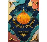 Libro de Firmas 40 Años - Edición Retro de Lujo | Regalo de Cumpleaños para Hombres y Mujeres | Tapa Dura Brillante Inspirada en los 80