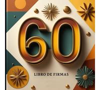 Libro de firmas de cumpleaños 60 años - Edición de lujo Art Déco negro y dorado