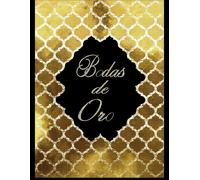Libro De Firmas Para Boda De Oro, 50 Años Matrimonio, 20.95-27.94cm, Tapa Blanda, Album Para Fotos De Bodas, Portada Dorada: 100 Paginas, Interior Paginas Blancas Vacío Sin Rayas, Mismo Diseño Para Cu