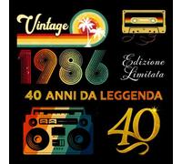 Libro degli Ospiti 40 Anni - Tema Anni 80 Vintage - Idea Regalo Originale per Festa di Compleanno