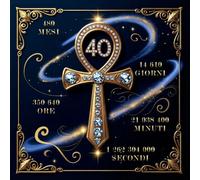 Libro delle Firme 40 Anni - Chiave della Vita Ankh in Oro e Diamante | Edizione Magica di Lusso