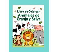 libro para colorear animales de granja y selva