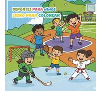 Libro para colorear: Deportes para niños: Dibujos de Fútbol, Baloncesto, Béisbol y Tenis Fáciles para Pequeños Atletas