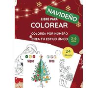Libro Para Colorear Navideño: Colorea por número y crea tu estilo único