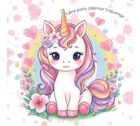 Libro para colorear Unicornio: 100 dibujos kawaii adorables, 50 ilustraciones grandes para colorear y 50 pequeñas para calcar