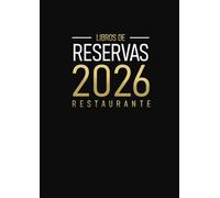 Libros de reserva para restaurantes 2026: Del 1 de enero al 31 de diciembre | 2 páginas diarias (Almuerzo y Cena) | Agenda de reservas para restaurantes | Formato A4 grande - Negro