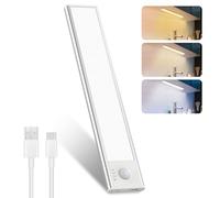 libtit 23cm LED sous-cuisine sans fil - 3000K-4000K-6500K, détecteur mouvement, dimmable continument, bande batterie amovible pour armoire, escalier, salle de bain - 1 pièce