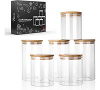 LIBWYS Lot de 6 bocaux de conservation avec couvercle 6 l - en 2 tailles : 800 ml 1200 ml… (6 pcs)