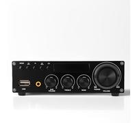 LICAEVEY 2.1Ch Bluetooth 5.1 Mini-amplificateur Stéréo avec Sortie de Subwoofer, 30WX2 + 60W AMP Audio de Bureau Compact pour Le Théâtre Domestique et Les Haut-parleurs (Prise UE)