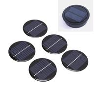 LICAEVEY 5 Panneaux Solaires Ronds, Cellules Solaires Rondes en Silicium Monocristallin de 0,28 W avec Taux de Conversion élevé pour les Loisirs Créatifs, les Kits éducatifs et le