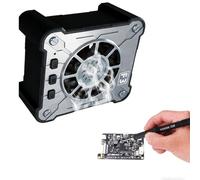 LICAEVEY Absorbeur de Fumée de Soudure Multifonctionnel, Ventilateur D'extraction de Fumée 4 en 1 avec Lampe de Polymérisation et Refroidissement pour Station de Soudage, Outil de