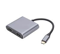 LICAEVEY Adaptateur USB C vers Double Moniteur, Type C vers DisplayPort et Répartiteur HDMI 8K @ 30 Hz 4K @ 144 Hz, Hub MST en Aluminium pour Ordinateur Portable, Tablette, Montage Vidéo