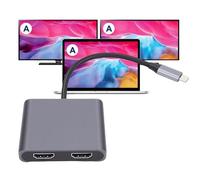 LICAEVEY Adaptateur USB C vers HDMI Double Moniteur, Répartiteur 4K 60 Hz Type C vers 2 HDMI pour Mode D'affichage étendu, Plug and Play pour Station d'accueil pour Ordinateur Portable