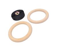 LICAEVEY Anneaux de Gymnastique en Bois de Bouleau Massif pour | Fixation de barre de traction, texture antidérapante, renforcement de la force, système de sangle réglable, artisanat en