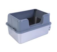 LICAEVEY Bac à Litière pour Chat en Acier Inoxydable 20L Plateau à Bords | Conception à dessus , contrôle des odeurs, grandes toilettes pour chats, clôture anti-éclaboussures, résistante aux rayures