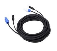 LICAEVEY Câble D'extension pour PowerCON et XLR Combo 3 Broches, Signal 23AWG avec Cordon d'alimentation 10A 3x2,5 mm² pour éclairage de Scène, Concerts, événements (7.6M)