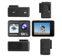 LICAEVEY Caméra d'action WiFi 5K, écran Tactile Avant 30FPS 2 Pouces, Caméra sous-Marine de Stabilisation Grand Angle 170° à 6 Axes avec Télécommande pour Le Sport