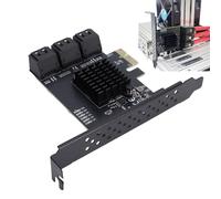 LICAEVEY Carte Contrôleur PCIe vers SATA 3.0, Carte D'extension 6 Ports SATA III 6 Gbps avec Support à Profil Bas, Prend en Charge Les Emplacements PCIe X1 X4 X8 X16 pour Wins Linux,