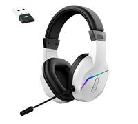 LICAEVEY Casque de Jeu sans Fil 2,4 G + BT 5.4, Casque de Jeu Léger RVB avec Micro Antibruit, 40 Heures de Lecture de Type C pour PC, Ordinateur Portable (White) (White)