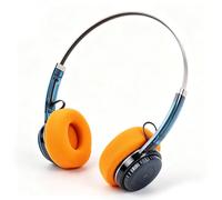 LICAEVEY Casque Rétro, écouteurs Supra-Auriculaires sans Fil Bluetooth 6.0 avec Microphone, Pilote de 40 Mm pour des Basses Puissantes et Une Autonomie de 20 Heures (Bleu Transparent)