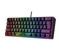 LICAEVEY Clavier de Jeu RVB 61 Touches, 60% Mécanique Filaire, Design Compact, Ultra Fin, Léger, avec 8 Modes Couleur Unique, pour Le Travail, Les études, la Saisie en Déplacement (Black)