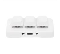 LICAEVEY Clavier Filaire USB à 3 Touches - Clavier Mécanique Programmable Personnalisable pour Les Jeux sur PC, pavé Macro Compact avec Configuration Plug & Play (White)