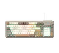 LICAEVEY Clavier Filaire USB avec Rétroéclairage RVB et Bouton de Commande, Clavier de Jeu Pleine Taille avec Touches Multimédia, Anti-Image Fantôme pour Les Jeux et Le Travail sur