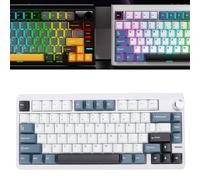 LICAEVEY Clavier Mécanique avec Bouton, Connexion sans Fil 3 Modes Bluetooth 2,4 G et Type C Filaire 79 Touches, Disposition Compacte, Batterie 4000 MAh, Clavier de Jeu pour Le Travail (Blue)