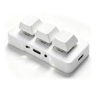 LICAEVEY Clavier personnalisé à 3 Touches, Clavier Programmable à 3 Touches, Anical avec connectivité USB Bluetooth Filaire pour Gagner du Travail de Jeu sur PC Linux (White)