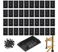 LICAEVEY Connecteurs de Support de Garde-corps de Pont pour Poteaux en Bois 2x4 et 2x6, Support de Rail Robuste avec Vis pour Porche de Clôture D'escalier en Bois 40 Pièces