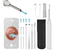 LICAEVEY Cure-oreille éclairé par LED, Nettoyeur de Cérumen électrique Rechargeable avec Embout en Silicone Souple pour Enfants et Adultes, Lumière LED Intégrée pour L'examen Familial des (WHITE)