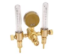 LICAEVEY Débitmètre Régulateur d'argon, Régulateur de Gaz à Double Sortie pour le Soudage TIG MIG, Entrée CGA580 0-60CFH Débitmètre 0-4500PSI de Soudage en Laiton pour Réservoirs de Gaz Inerte