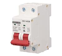 LICAEVEY Disjoncteur Miniature DC 2P 50A 1000V CC 6000A, Rail DIN | Protège contre les surcharges et les courts-circuits, système de déclenchement électromagnétique pour un déclenchement