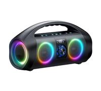 LICAEVEY Enceinte Bluetooth sans Fil 120 W avec Basses Puissantes, Idéale pour Les Fêtes en extérieur. Lumières RGB et étanchéité IPX7. Stéréo TWS pour Garage, Plage et Camping.