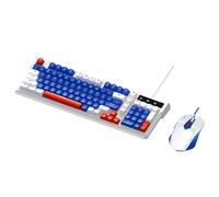 LICAEVEY Ensemble Clavier et Souris de Jeu rétroéclairé RVB, 98 Touches USB Filaires avec Touches de Raccourci Multimédia et 7 Modes D'éclairage Couleur pour Ordinateur Portable et PC Wins (Blanc