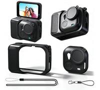 LICAEVEY Étui de Protection en Silicone pour 360 GO, Coque Intégrale Antichoc avec Capuchon D'objectif, Cordon Anti-Perte, Coque Douce pour la Peau pour L'Aventure et Une Utilisation (Black)