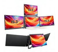 LICAEVEY Extension D'écran pour Ordinateur Portable, Triple Moniteur 15,3 Pouces, écran IPS 1920 X 1200, Réglable et Rotatif pour Ordinateurs Portables de 12 à 18,5 Pouces