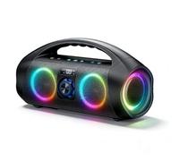 LICAEVEY Haut-Parleur Bluetooth, Haut-Parleur Extérieur sans Fil Portable 120 W avec Lumière RVB Boost des Basses, de Fête étanche IPX7 pour Plage Camping Garage Couplage