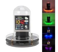 LICAEVEY Horloge à Tube Lumineux avec écran HD de 1,54 Pouces, Horloge Intelligente WiFi, Mise à Jour Automatique de la Météo, Date et Heure avec Affichage D'animation pour Le Bureau à Domicile