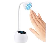 LICAEVEY Lampe à Ongles LED Portable à Col de Cygne, Sèche-Ongles sans Fil Rechargeable avec Capteur Automatique et 4 Minuteries, Lampe à Durcissement Rapide pour en Gel à la (WHITE)