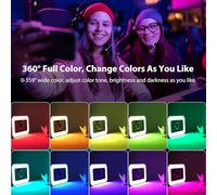 LICAEVEY Lampe Magnétique pour Selfie, Lumière de Remplissage Portable RVB, Rendu des Couleurs élevé, 448 Perles LED, Puissance 15 W, Batterie 6000 MAh pour Vlog, Chat Vidéo, Enregistrement en