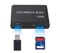 LICAEVEY Lecteur Multimédia Full HD, Mini Boîtier 1080P Prenant en Charge USB MKV AVI RMVB MOV, avec Sortie HDMI AV pour TV (Prise UE)