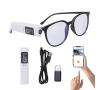 LICAEVEY Lunettes D'enregistrement Vidéo HD 2,7 K, Caméra Grand Angle 110° avec Microphones Antibruit, Caméra Corporelle Connectée WiFi pour Les Sports Mains Libres, Vlogging et Voyage (White)