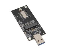 LICAEVEY M.2 Clé B vers L'adaptateur USB 3.0 pour Le Module WWAN 4G / 5G | NGFF M.2 KEYB to USB3.0 Convertisseur avec Emplacement SIM | Carte de Réseau Ethernet pour WINS/Linux/OS X (4 Antennes)