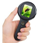 LICAEVEY Microscope Numérique Portable 200X avec écran 2 Pouces, Loupe Numérique Portable avec 16 Lumières LED et USB, pour Réparation de Circuits, Soudure (Black)