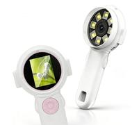 LICAEVEY Microscope pour Enfants, Grossissement 1000X 1080P, Caméra Numérique Portable à écran HD de 2,0 Pouces avec 8 Lumières LED, Jouet Scientifique éducatif pour Filles et Garçons (Rosâtre)