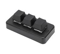 LICAEVEY Mini-Clavier 3 Touches, Clavier de Jeu Mécanique Programmable USB Filaire Bluetooth avec Design Ergonomique et Compact, Compatible avec Tous Les Ordinateurs (Wins, Linux, iOS). (Black)