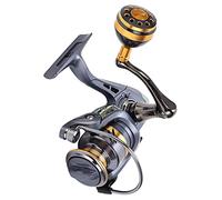 LICAEVEY Moulinet en Alliage D'aluminium, Rapport de Démultiplication Haute | Moulinet Spinning en métal avec rapport de vitesse de 5.2:1, pour cannes à pêche en eau salée et en eau douce