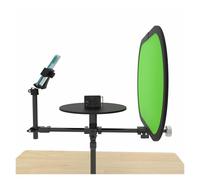 LICAEVEY Plateau Tournant de Photographie à 360°, Plate-Forme Vidéo Portable, Rotation Manuelle avec Conception Modulaire à Double Roulement, Tige Réglable pour Vidéo Panoramique